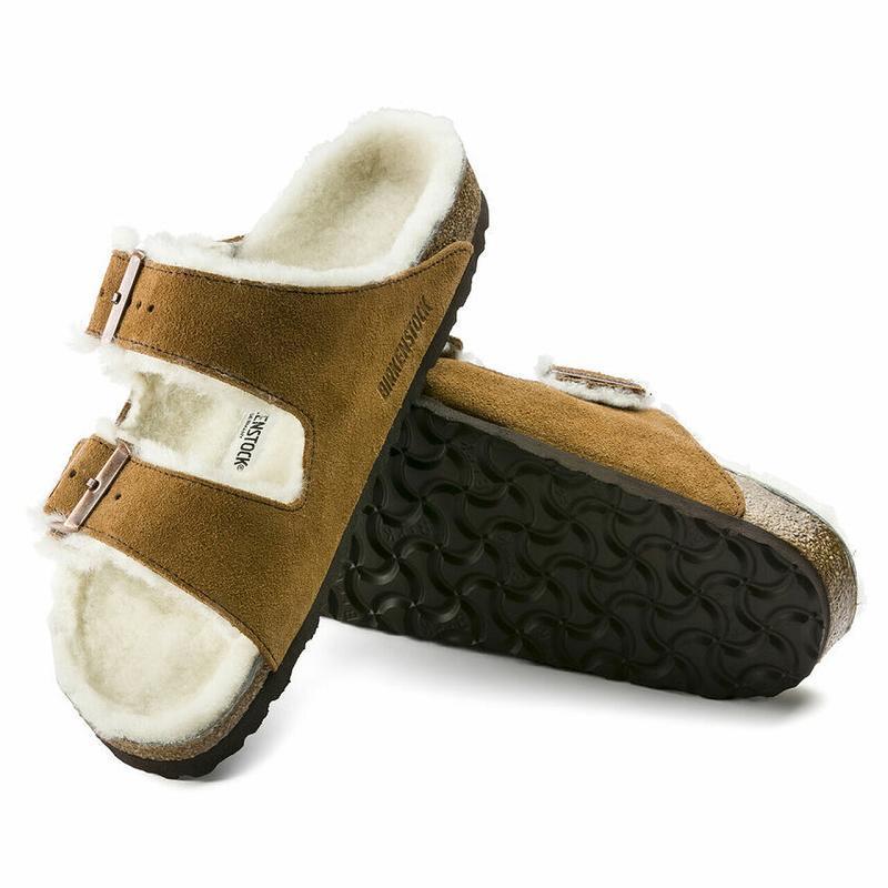 Arizona Birkenstock Shearling Semisove Panske Hnede | SK 313SGL